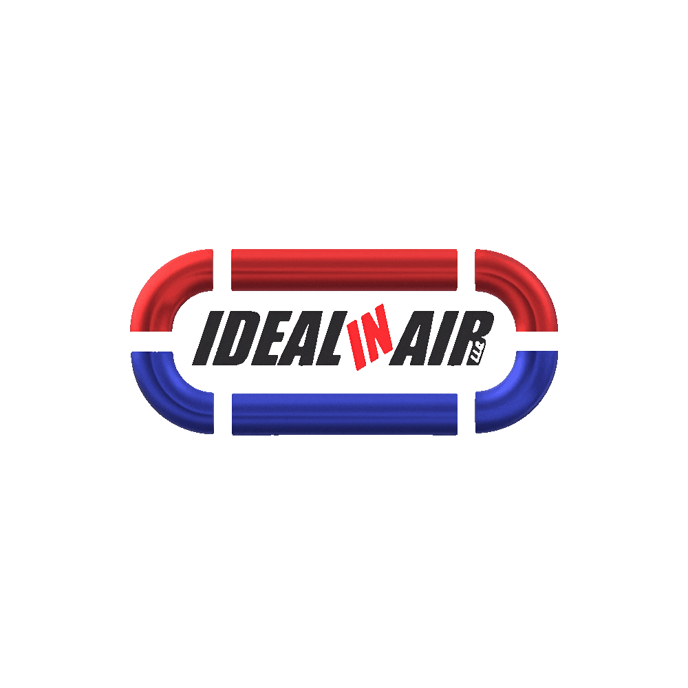 Ideal In Air LLC logo. About us in Southlake, TX: HVAC company logo with red and blue design elements. Professional AC and heating services.