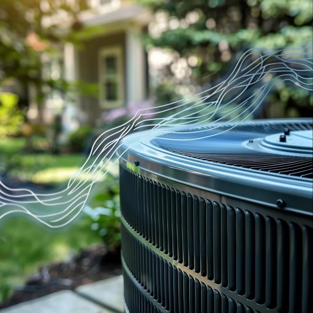 Homeowner listening to unusual noises from air conditioning unit